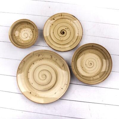 Tulu Porselen Reactiv Hardal 24 Parça Yemek Takımı - TULU