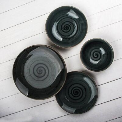 Tulu Porselen Reactiv Petrol Yesili 24 Parça Yemek Takımı - TULU