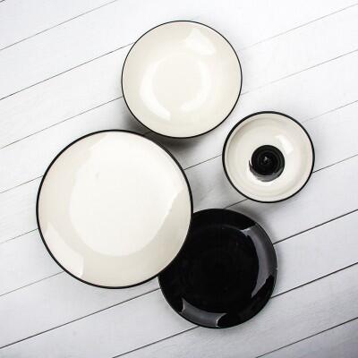 Tulu Porselen Soft Siyah 24 Parça Yemek Takımı - TULU