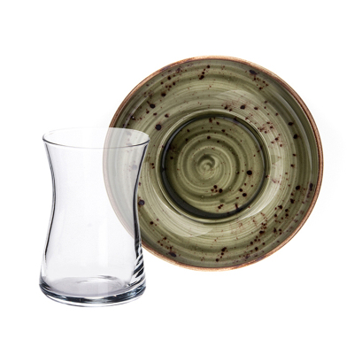 Tulu Step Çay Seti 12 Parça Çağla Yeşil - TULU PORSELEN