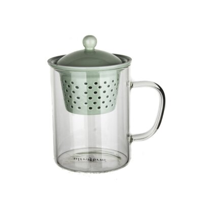 Ultraform Porselen Süzgeçli Düz Kupa Yeşil - ULTRAFORM