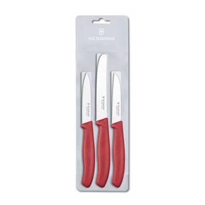 Victorinox Soyma Bıçak Seti 3'lü Kırmızı - VICTORINOX