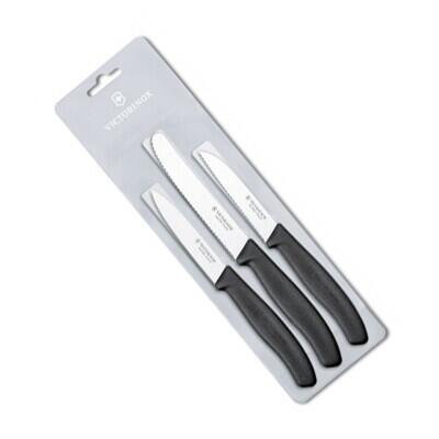 Victorinox Soyma Bıçak Seti 3 Parça Siyah - VICTORINOX