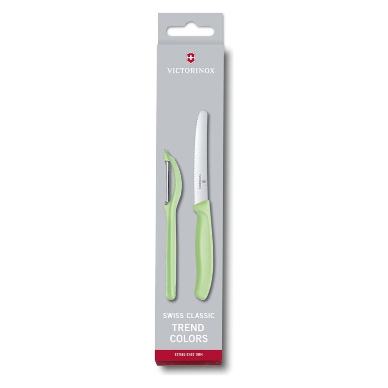 Victorinox Swiss Classic Soyma Bıçağı+Soyacak Set, Açık Yeşil - 2