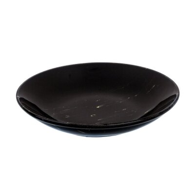 Yegane 19 Cm Klasik Çukur Tabak Antik Ebru Siyah Sarı - YEGANE