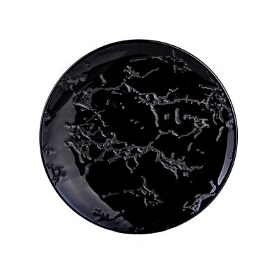 Yegane 24 Cm Klasik Düz Tabak Antik Siyah Mermer - YEGANE